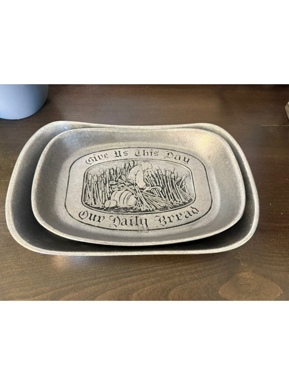 Wilton Give Us This Day Our Daily Bread Country Ware vintage Serving Tray Set 2